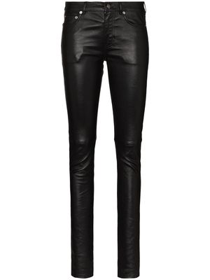 Saint Laurent leather skinny trousers - Black