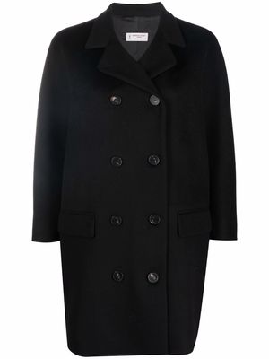 Alberto Biani double-breasted wool coat - Black