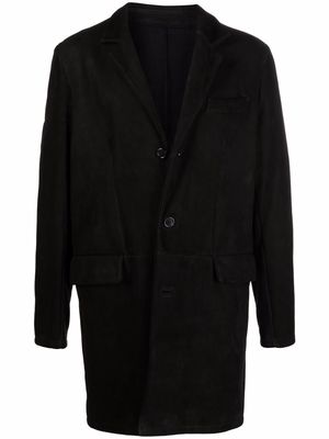 Salvatore Santoro single-breasted suede coat - Black