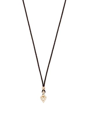 Mizuki 14kt yellow gold polysilk cord and diamond heart pendant necklace
