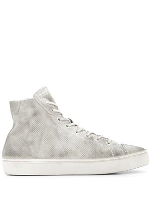 Koio Court perforated distressed-effect sneakers - Grey