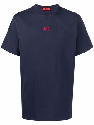 424 logo-embroidered crewneck T-shirt - Blue