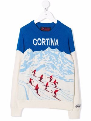 MC2 Saint Barth Kids ski print jumper - White