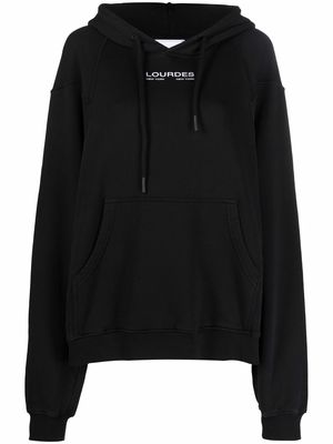 Lourdes logo-print oversized hoodie - Black