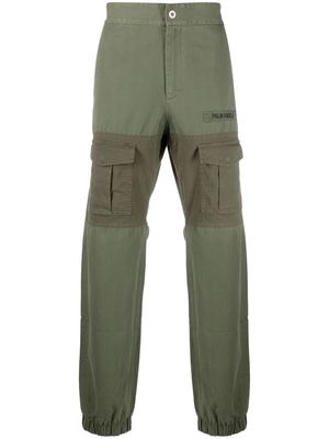 Palm Angels logo-patch cargo trousers - Green