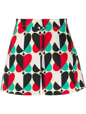 La DoubleJ heart-print high-waisted shorts - Neutrals