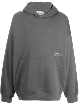 izzue logo-print pullover hoodie - Grey