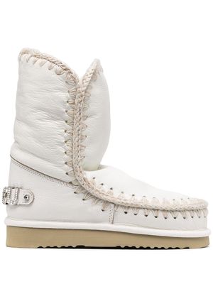 Mou embellished logo snow boots - White