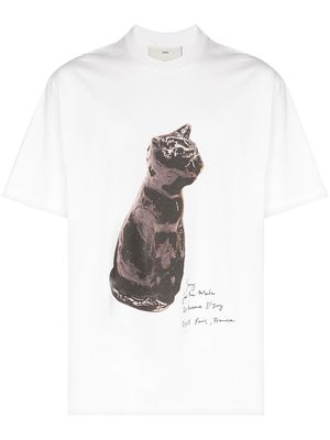 Song For The Mute Cat-print short-sleeve T-shirt - White