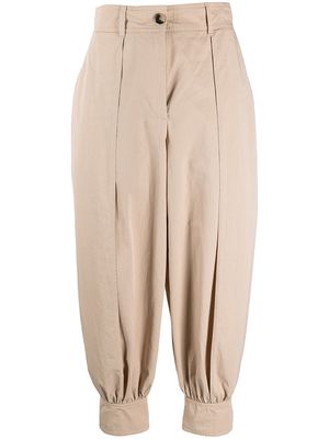 JW Anderson floral print cropped trousers - Brown