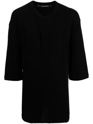 Julius three quarter-sleeved cotton T-shirt - Black
