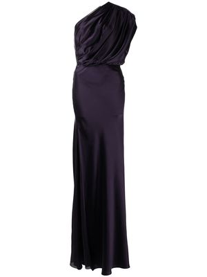 Michelle Mason asymmetric open back gown - Purple