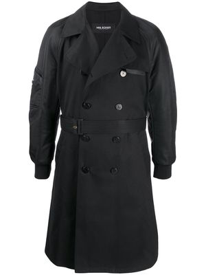Neil Barrett bomber-sleeve trench coat - Black