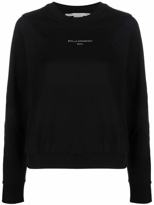 Stella McCartney logo-embroidered sweatshirt - Black
