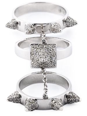 Elise Dray diamond three-piece 'Piccadilly' ring - Metallic