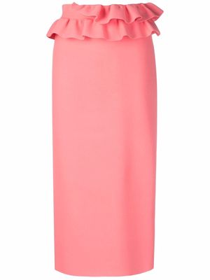 Alexander McQueen ruffle-detail midi skirt - Pink
