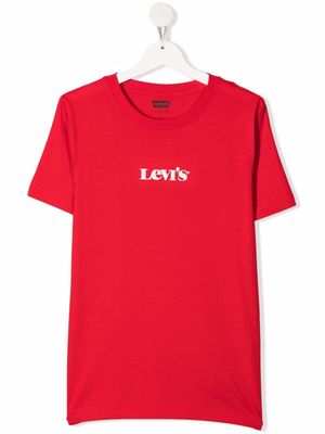 Levi's Kids TEEN logo-print cotton T-shirt - Red