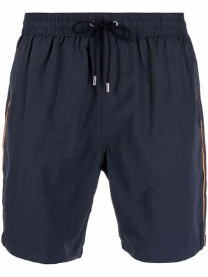 PAUL SMITH stripe-detail swim shorts - Blue