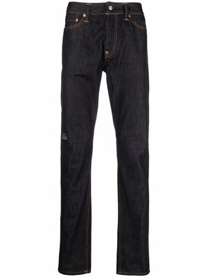 Evisu x Sfera Ebbasta brand-print carrot-fit jeans - Blue