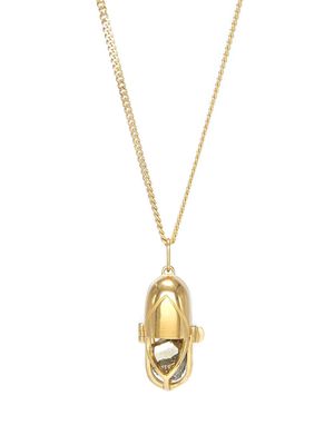 Capsule Eleven pyrite crystal capsule pendant necklace - Gold