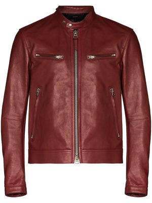 TOM FORD zipped leather jacket - Red