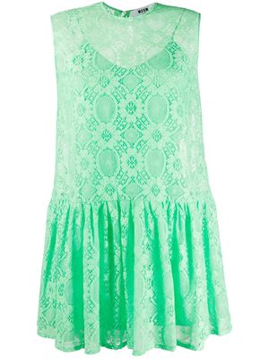 MSGM lace-pattern sleeveless dress - Green