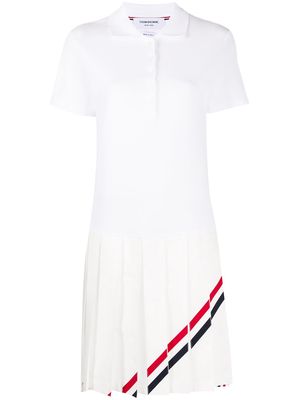 Thom Browne RWB-stripe polo dress - White