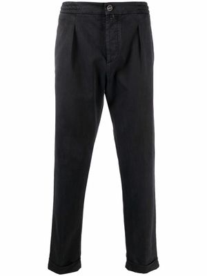 Kiton tapered-leg tailored-cut trousers - Black