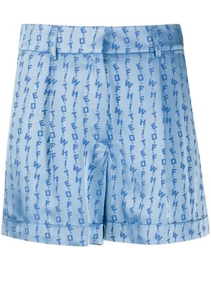 Off-White jacquard logo shorts - Blue