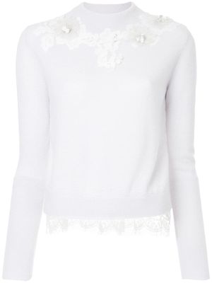Onefifteen floral lace patch sweater - Pink