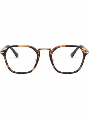 Persol tortoiseshell square-frame glasses - White