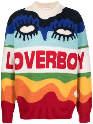 Charles Jeffrey Loverboy logo-print long-sleeved jumper - Black