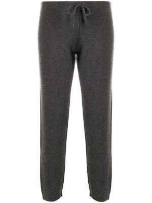 Cashmere In Love ribbed-knit track pants - Grey