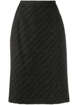 Dolce & Gabbana diagonal pattern pencil skirt - Black