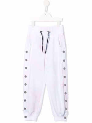 Balmain Kids abstract-print drawstring-waist track trousers - White