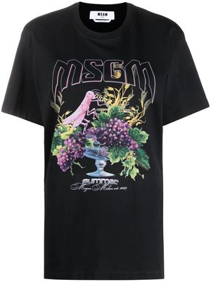 MSGM graphic-print cotton T-shirt - Black