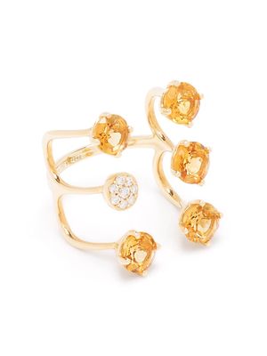 Stefere 18kt yellow gold diamond citrine Aurore ring