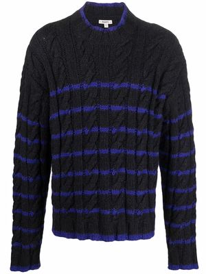 Phipps striped cable knit jumper - Black