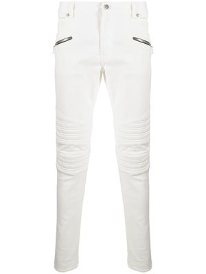 Balmain ribbed multi-pocket jeans - White