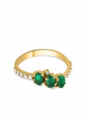 Gfg Jewellery 18kt yellow gold Seraphine trio emerald diamond ring