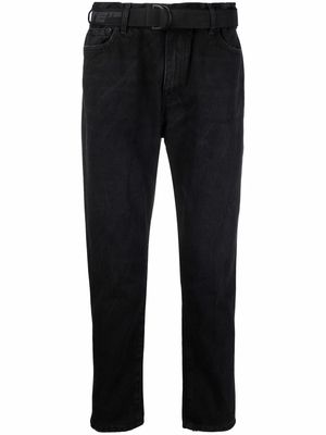 Off-White belted tapered jeans - Black