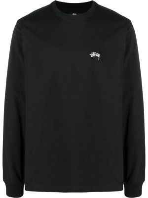 Stussy embroidered-logo longsleeved top - Black