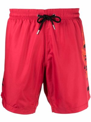 Philipp Plein logo-print swimming shorts - Red