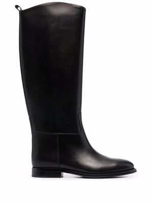 12 STOREEZ knee-length leather boots - Black