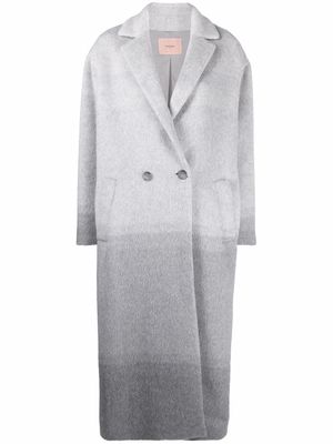 TWINSET gradient-effect notched-lapels double-breasted coat - Grey
