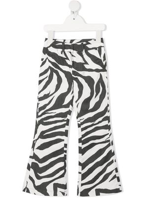 Caroline Bosmans zebra-print flared trousers - Black