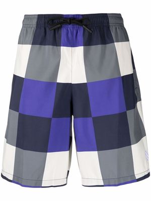 Marcelo Burlon County of Milan checkerboard board shorts - Blue