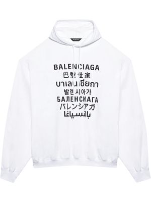 Balenciaga translation logo-print hoodie - White