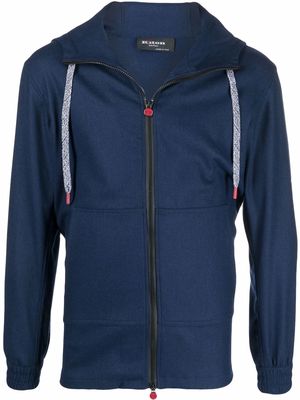 Kiton zip-fastening drawstring hoodie - Blue