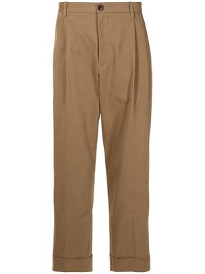 Ports V turned-hem straight-leg trousers - Brown